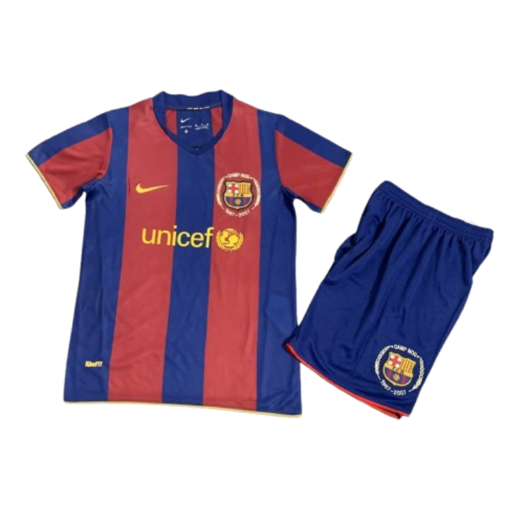 Barcelona 07-08 Home Retro Kids Kits Children Sets Football Jersey