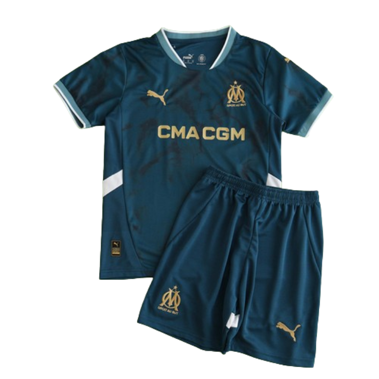 24-25 Marseilles Away Soccer Kids Kit Jersey+Shorts