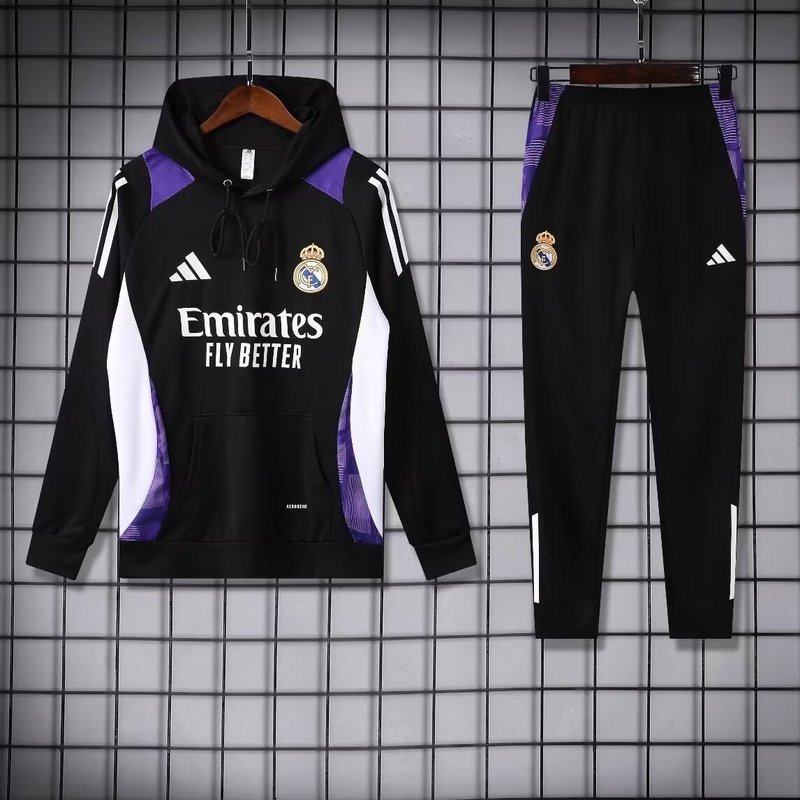 adidas Real Madrid 2024-25 Hooded Training Tracksuit Kits