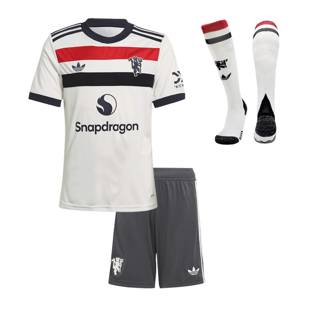Kids Manchester United Custom Third Away Full Soccer Kits 2024-25