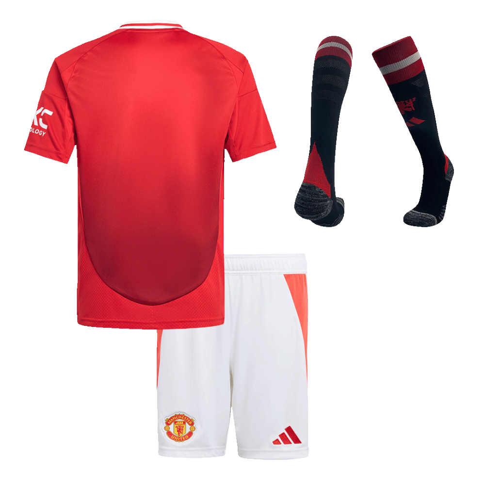 Kids Manchester United Custom Home Full Soccer Kits 2024-25