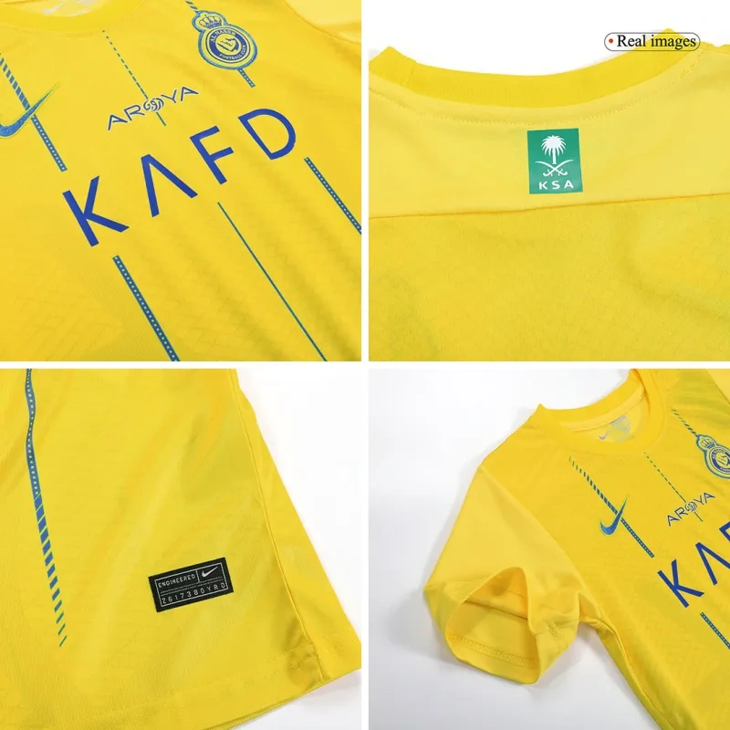 Kids Al Nassr 2023/24 Home Whole Kit(Jersey+Shorts+Socks)
