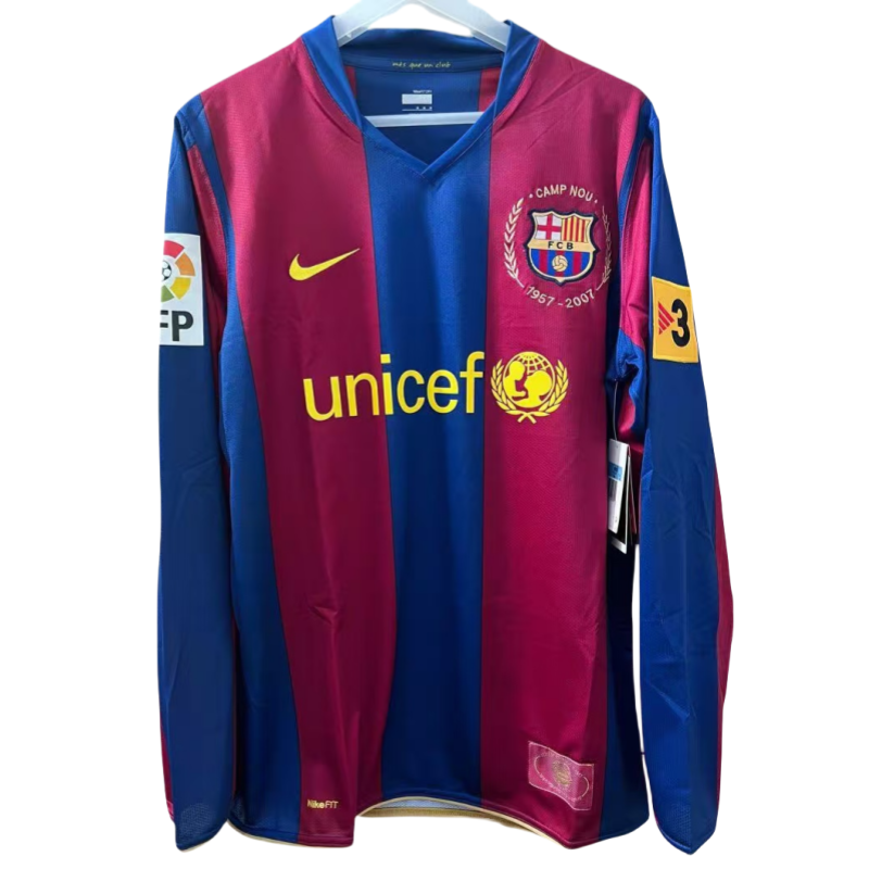 Barcelona Retro Nike Men Home Football Long Sleeve Shirt