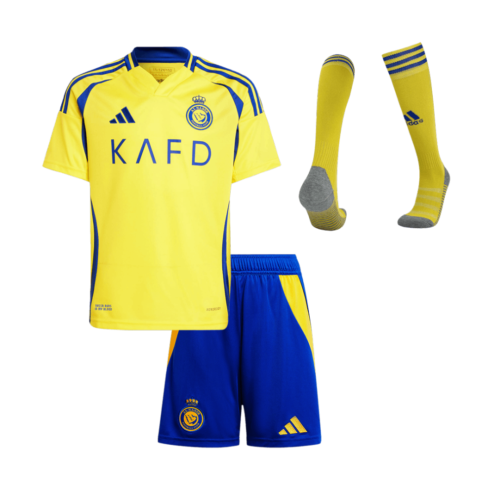 Kids Al Nassr Custom Home Full Soccer Kits 2024-25
