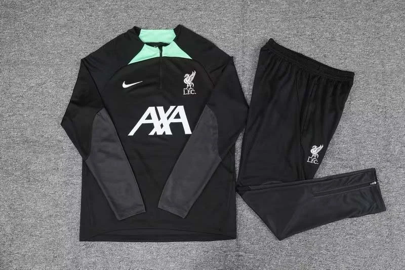 Liverpool Half-Pull Training Suit Black Jersey 2023/2024