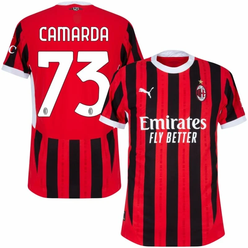 AC Milan Home Camarda 73 Shirt Player version 2024-2025 Size：S-XXL （Non-Customize）