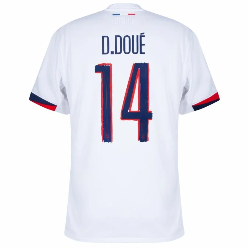 PSG Away D.Doué 14 Shirt 2024-2025 Fan version Size：S-4XL Non-Customize