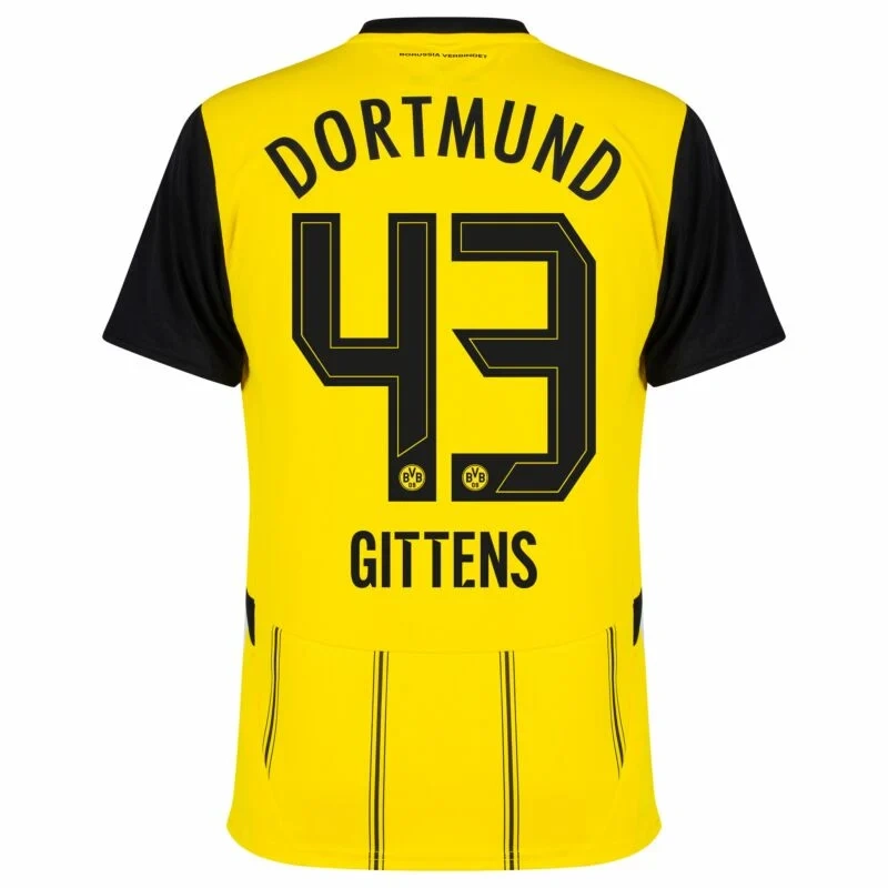 Borussia Dortmund Home Gittens 43 Shirt 2024-2025 Fan version Size：S-4XL Non-Customize