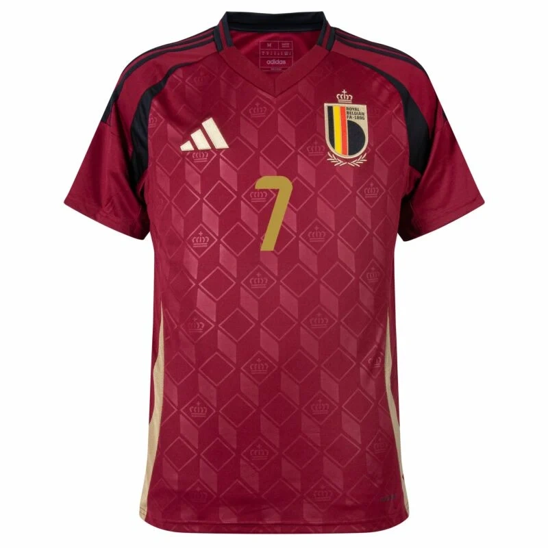 Belgium Home De Bruyne 7 Shirt 2024-2025 Fan  Non-Customize
