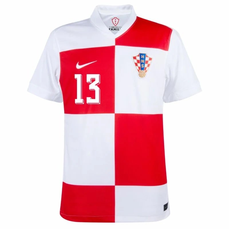 Croatia Home  Vlašić 13 Shirt 2024-2025 Player version Size：S-2XL Non-Customize
