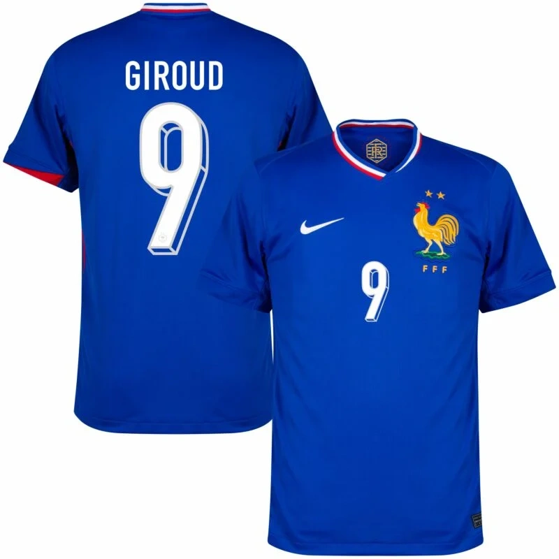 France Home Giroud 9  Shirt 2024-2025 Player version Size：S-2XL Non-Customize