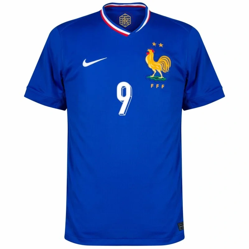 France Home Giroud 9  Shirt 2024-2025 Player version Size：S-2XL Non-Customize
