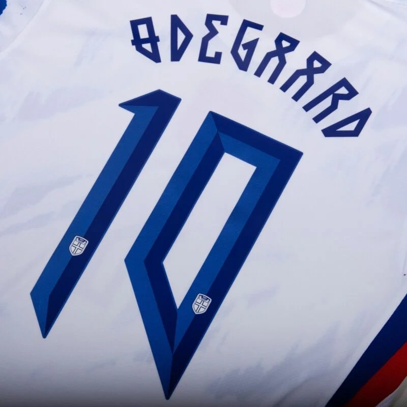 Norway Nation Away Ødegaard 10 Shirt 2024-2025 Fan Size：S-2XL Non-Customize