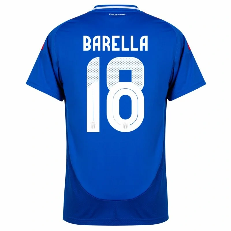 Italy Natio Home Barella 18 Shirt 2024-2025 Fan Size：S-2XL Non-Customize