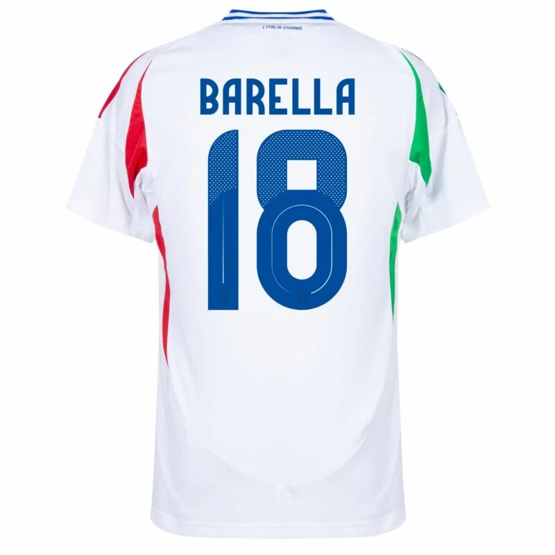 Italy Natio Away Barella 18 Shirt 2024-2025 Player version Size：S-2XL Non-Customize