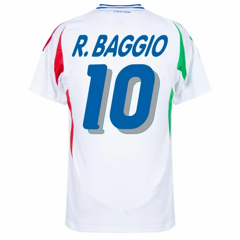 Italy Natio Away R.Baggio 10 Shirt 2024-2025 Fan Size：S-2XL Non-Customize