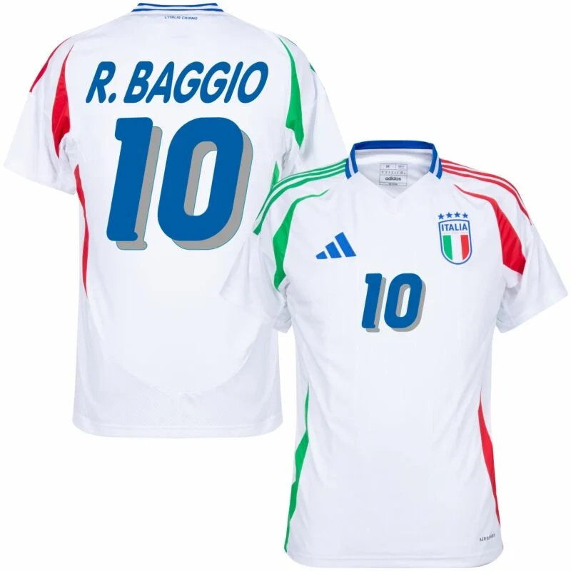 Italy Natio Away R.Baggio 10 Shirt 2024-2025 Fan Size：S-2XL Non-Customize