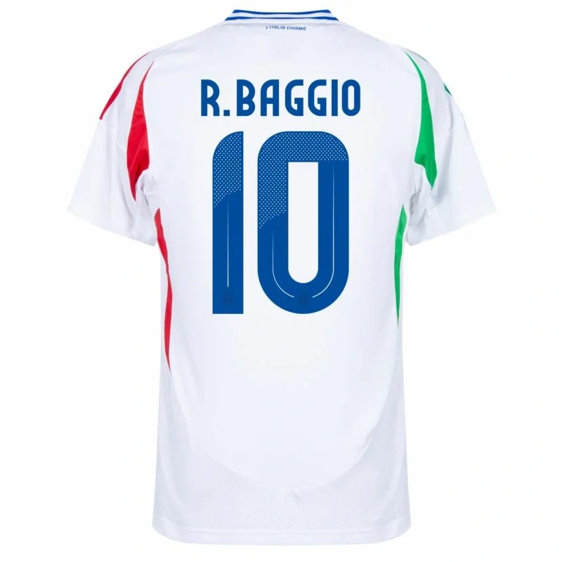 Italy Natio Away R.Baggio 10 Shirt 2024-2025 Fan Size：S-2XL Non-Customize