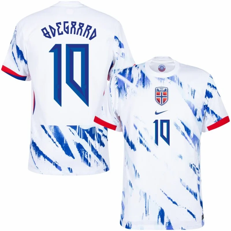Norway Nation Away Ødegaard 10 Shirt 2024-2025 Fan Size：S-2XL Non-Customize