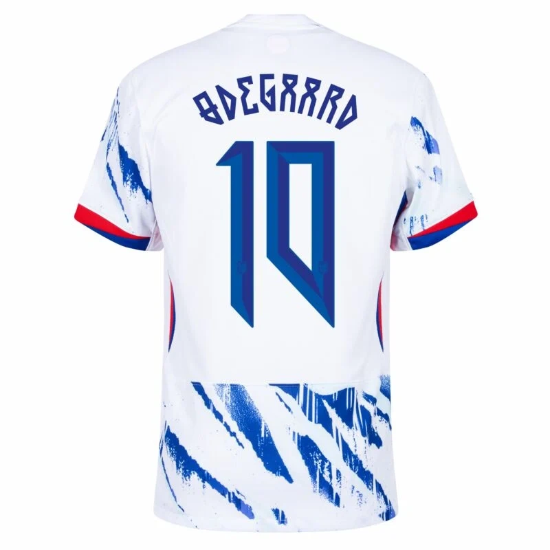 Norway Nation Away Ødegaard 10 Shirt 2024-2025 Fan Size：S-2XL Non-Customize