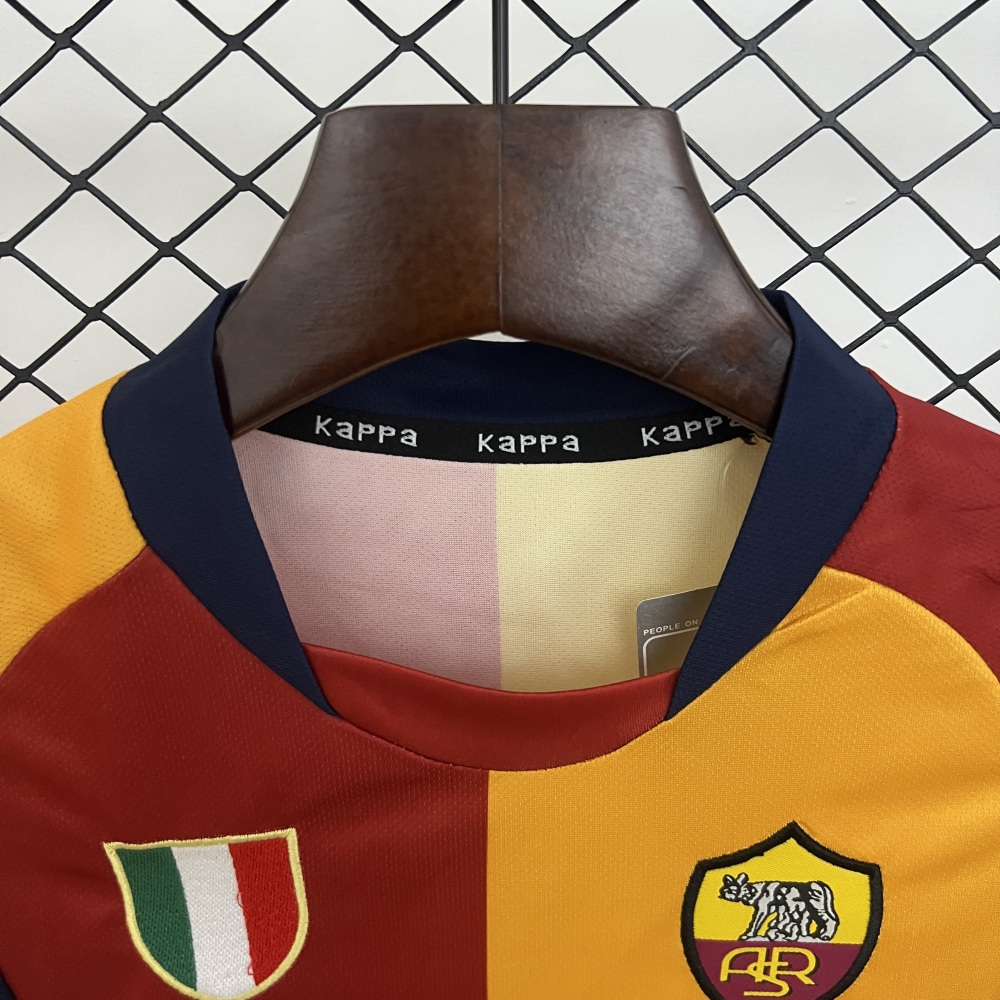 Kids Roma Retro Home Soccer Kits 2001-02
