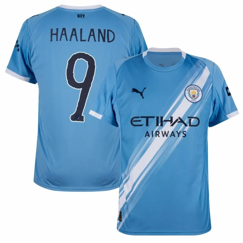 Manchester City Home Haaland 9 Shirt 2025-2026 fans version/ Player version Non-Customize