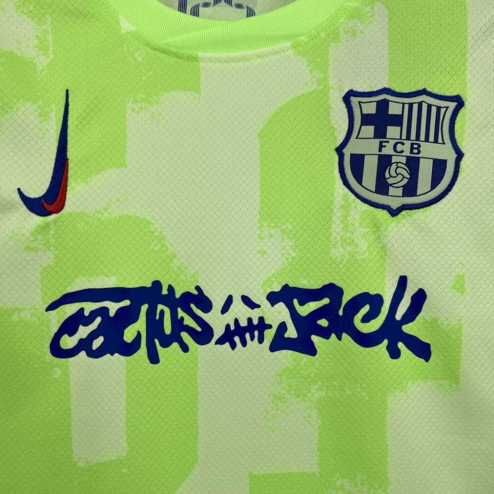 Barcelona Third Travis Scott Edition Kid Kits Youth Apparels Soccer Jersey 24-25