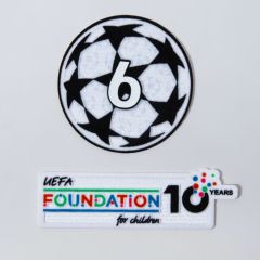 25/26 ucl 6 & uefa foundation 10 years badge