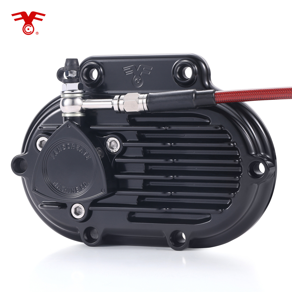 Fanscreate Billet Hydraulic Clutch Transmission Side Cover Black for Harley Touring 2014-2020 M8 Twin Cam Engine Cover