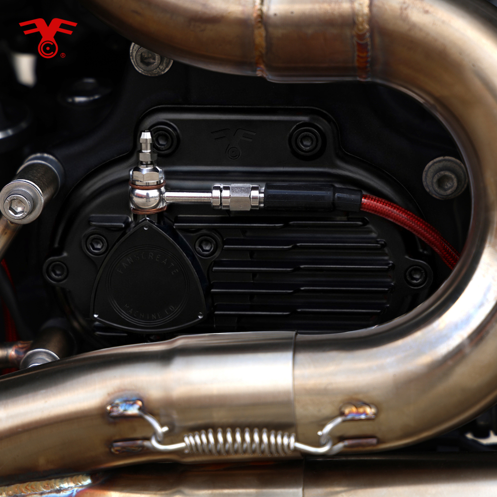 Fanscreate Billet Hydraulic Clutch Transmission Side Cover Black for Harley Touring 2014-2020 M8 Twin Cam Engine Cover