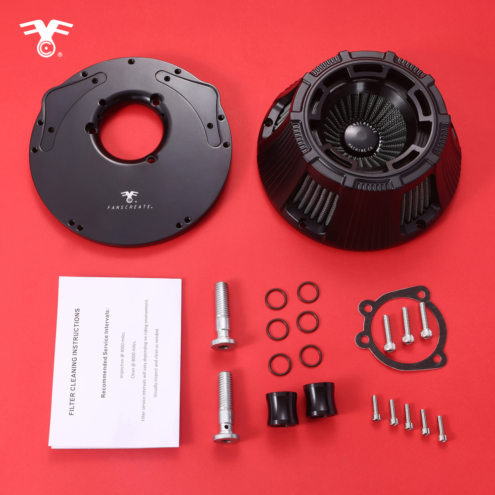 Fanscreate Forge Inverted Sucker Air Cleaner Kit For Harley Davidson Sportster 2004-2023 Re-usable washable filter