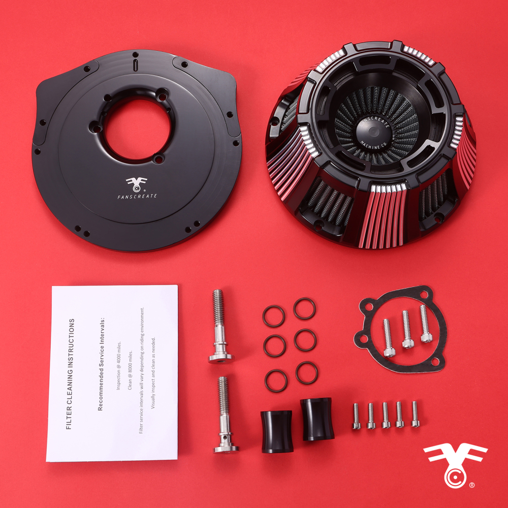 Fanscreate Forge Inverted Sucker Air Cleaner For Harley 2000-2015 Softail 1999-2017 Dyna 2001-2007 FLT/Touring