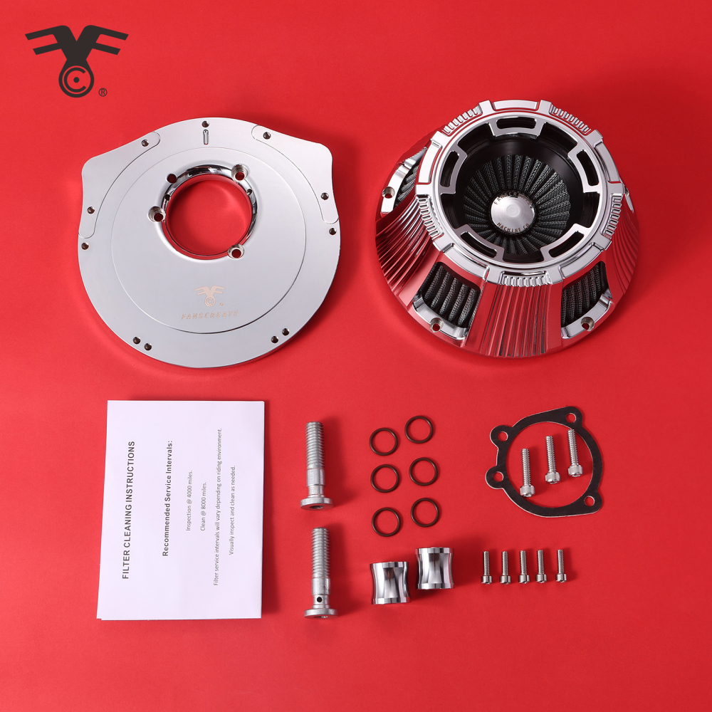Fanscreate Forge Inverted Sucker Air Cleaner Kit For Harley Davidson Sportster 2004-2023 Re-usable washable filter