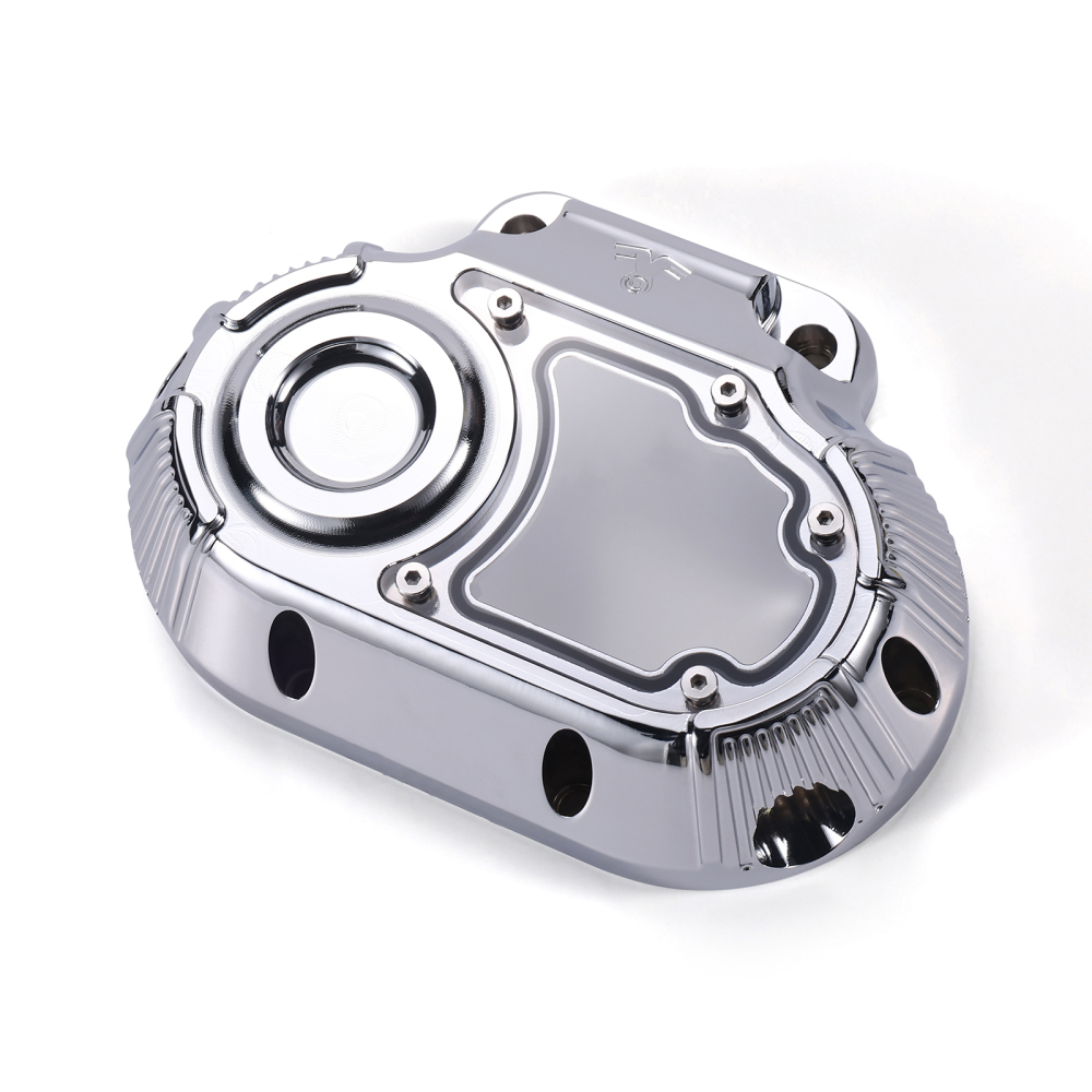 Fanscreate CNC Billet Transmission Side Cover w/ Clear Window for Harley Touring Cable Clutch 2007-2013 & 2021-Up