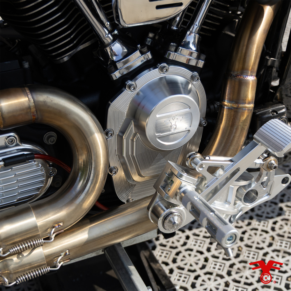 Fanscreate Competition CNC Billet Cam Cover for Harley M8 Touring & Softail 2017-2024 – High Clearance Design (Black / Raw / Gold)