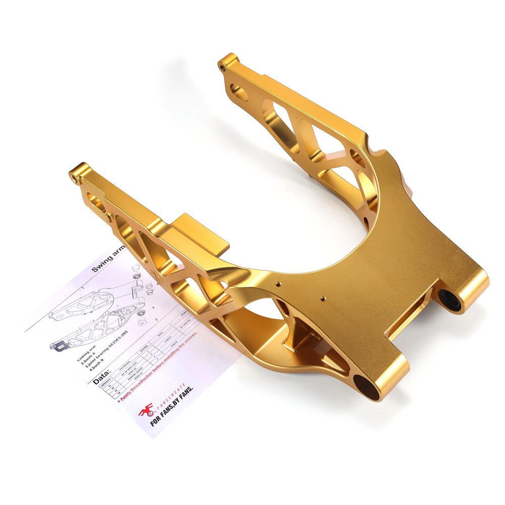 Fanscreate Performance Forged 6061-T6 Aluminum Rear Swingarm for Harley Touring 2009-2024 & 131 RR Models (Black / Raw / Gold)