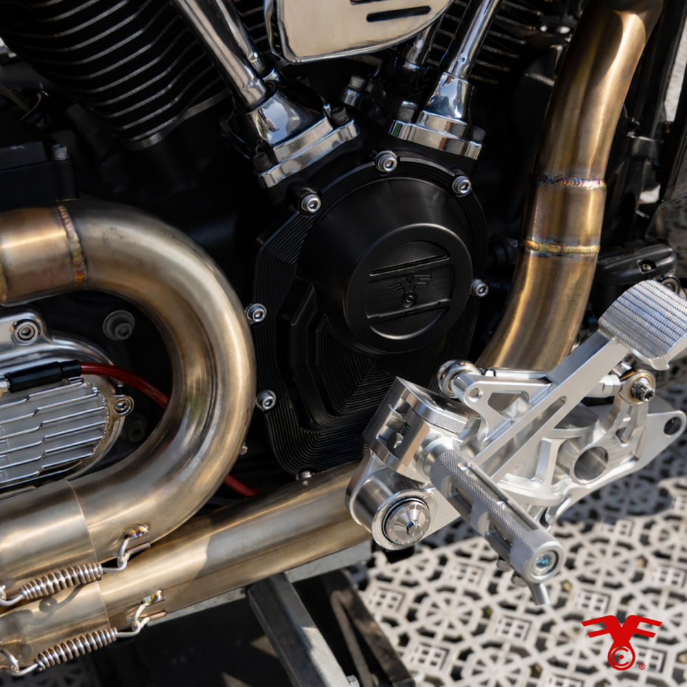 Fanscreate Competition CNC Billet Cam Cover for Harley M8 Touring & Softail 2017-2024 – High Clearance Design (Black / Raw / Gold)