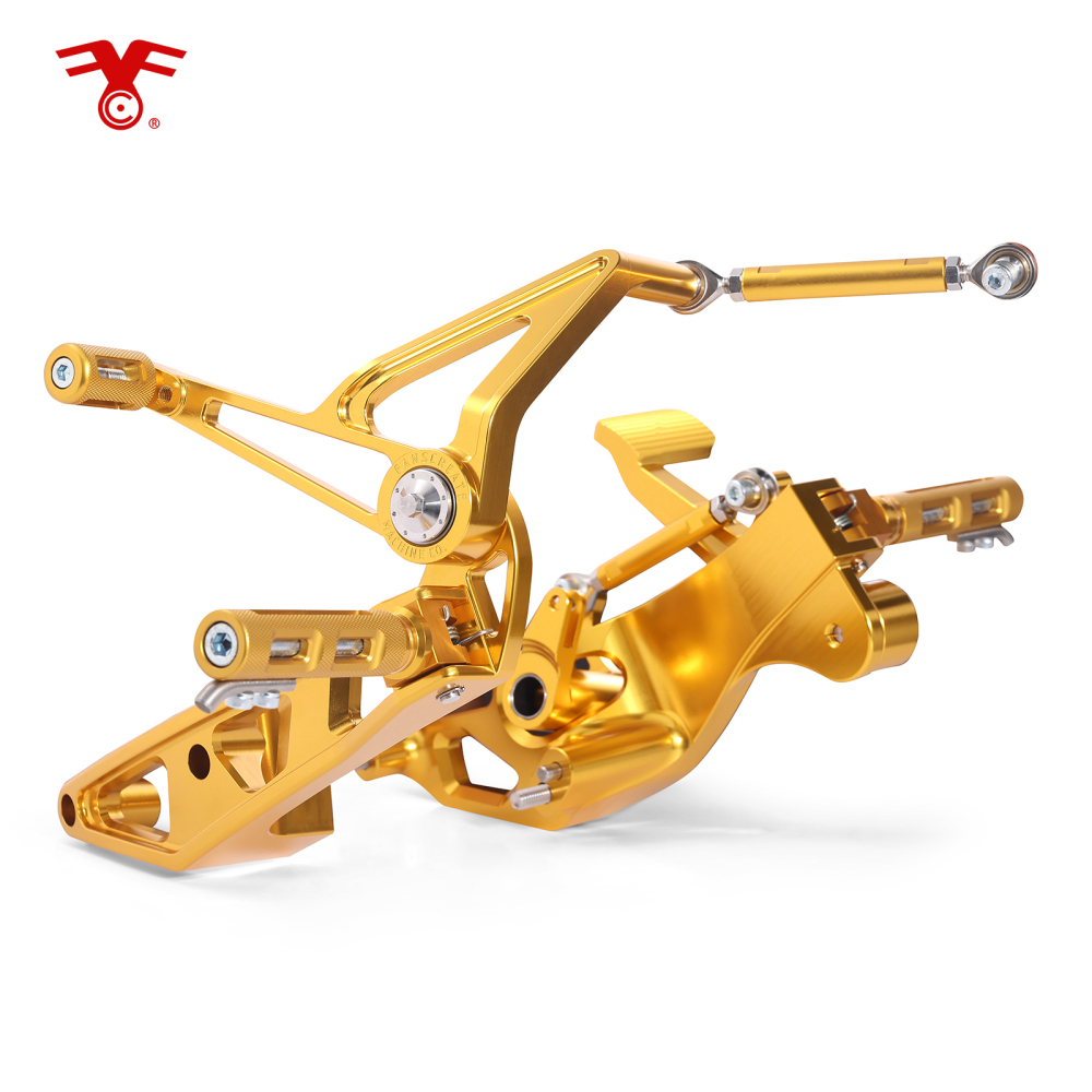 Fanscreate Adjustable Racing Mid Control Footpegs for Harley Touring M8 2017-2025 – CNC Forged Aluminum (Black / Raw / Gold)