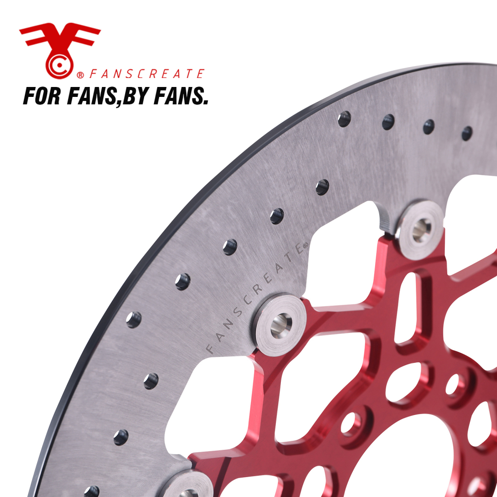 Fanscreate 11.8” Floating Front Brake Rotor for Harley Touring – CNC 420 Stainless Steel & 7075 Aluminum (Black / Red / Gold)