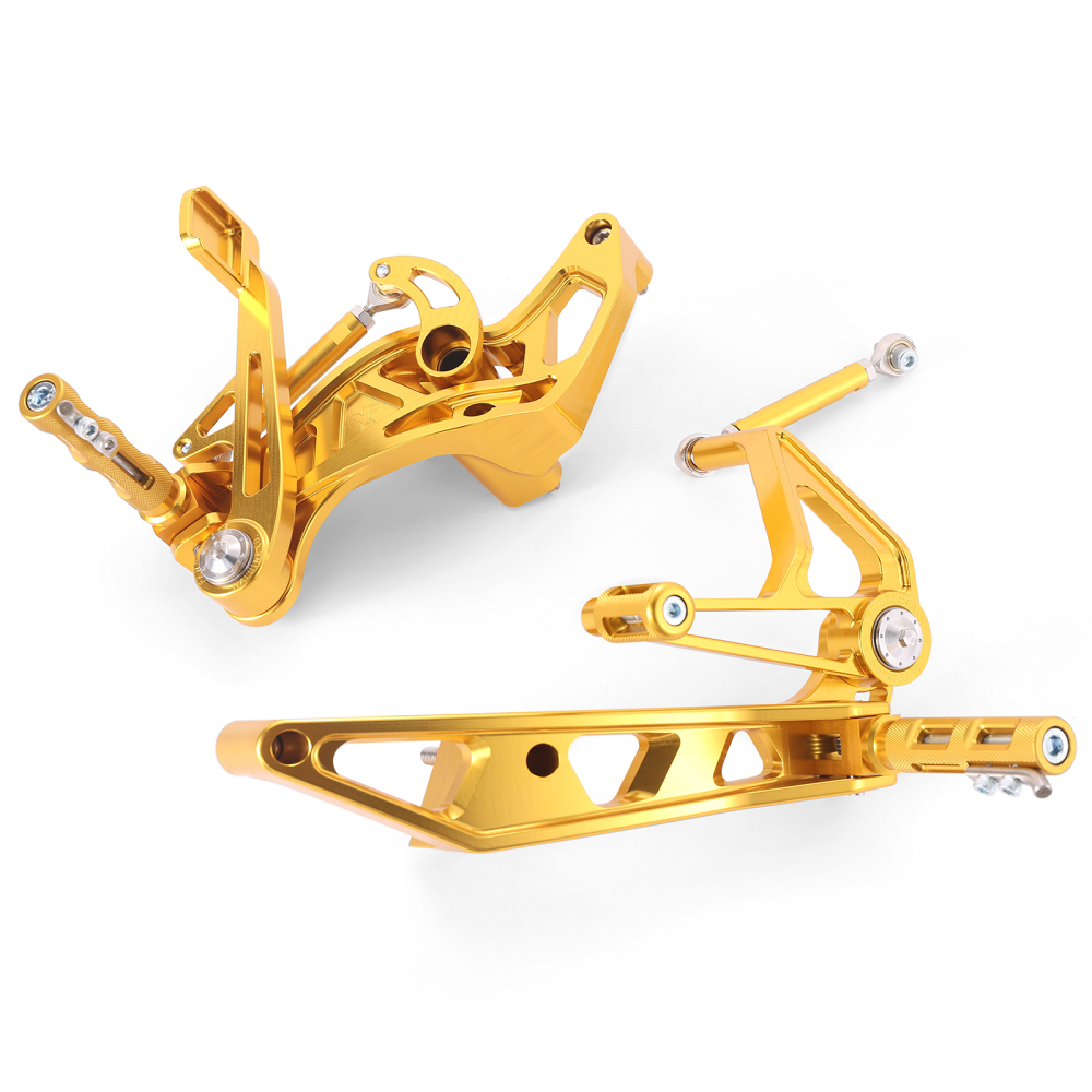Fanscreate Adjustable Racing Mid Control Footpegs for Harley Touring M8 2017-2025 – CNC Forged Aluminum (Black / Raw / Gold)
