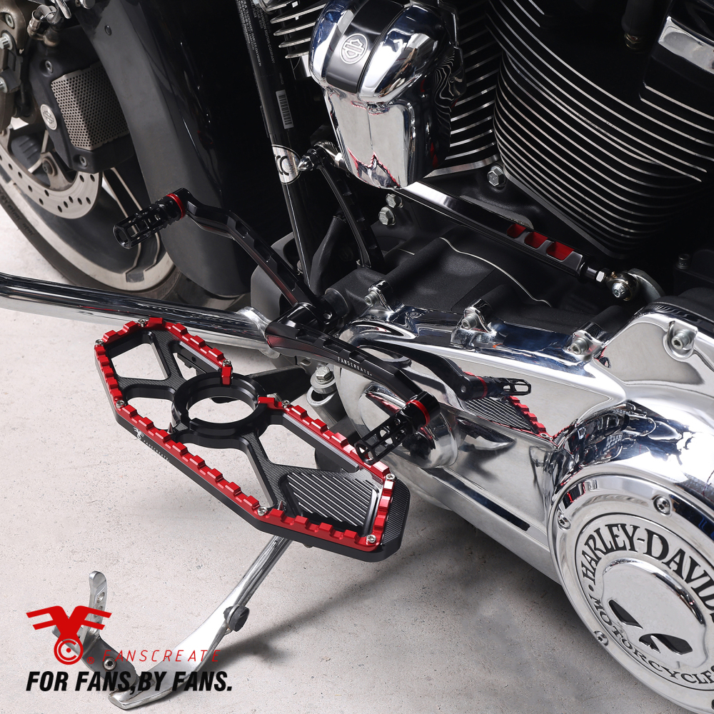 Fanscreate CNC Billet Rider Floorboards Foot Control Kit for Harley Touring 2008-2013