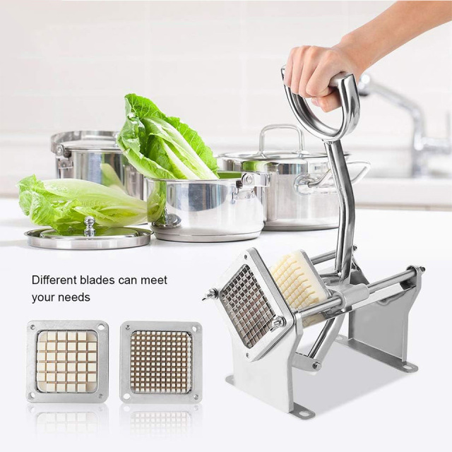 قطاعة بطاطس مقلية من الفولاذ المقاوم للصدأ، آمنة وسهلة الاستخدام ومتينة