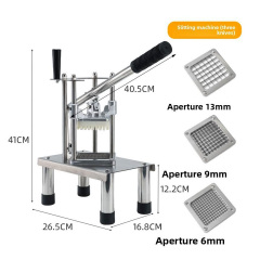 Cortador de Batatas Fritas com Cabo Longo em Aço Inoxidável