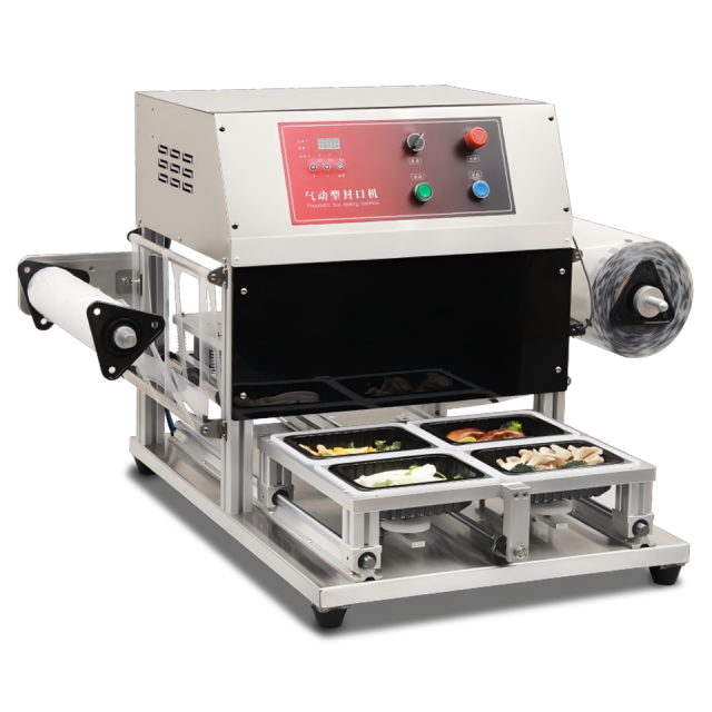 Pneumatic Tray Sealer Stainless Steel 370mm Film 360-1200 Boxes Hour