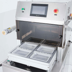 Máquina envasadora al vacío vertical MAP DQ440L-V con sellador por descarga de gas para película de 440 mm