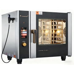 Mini Forno Combinado a Vapor com 6 Camadas e 6 Bandejas para Cafés e Restaurantes