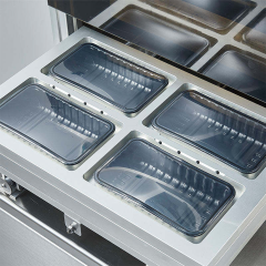 Máquina de embalagem MAP vertical DQ440L-E com seladora a gás para filmes de 440 mm.