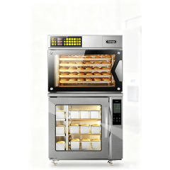 Fermentadora vertical de massa de 32 litros com controle digital de temperatura, sistema de pulverização e temporizador.