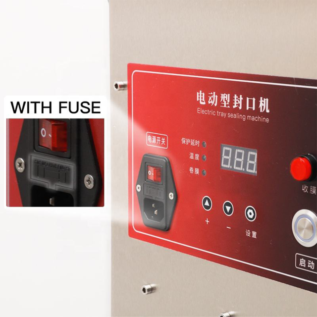 جهاز إغلاق الصواني الكهربائي شبه الأوتوماتيكي DF300T لحاويات الطعام والأكواب والأغطية