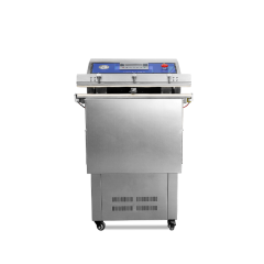 Seladora a vácuo externa horizontal de 600 W e 800 W em aço inoxidável com selagem de 600 a 800 mm.